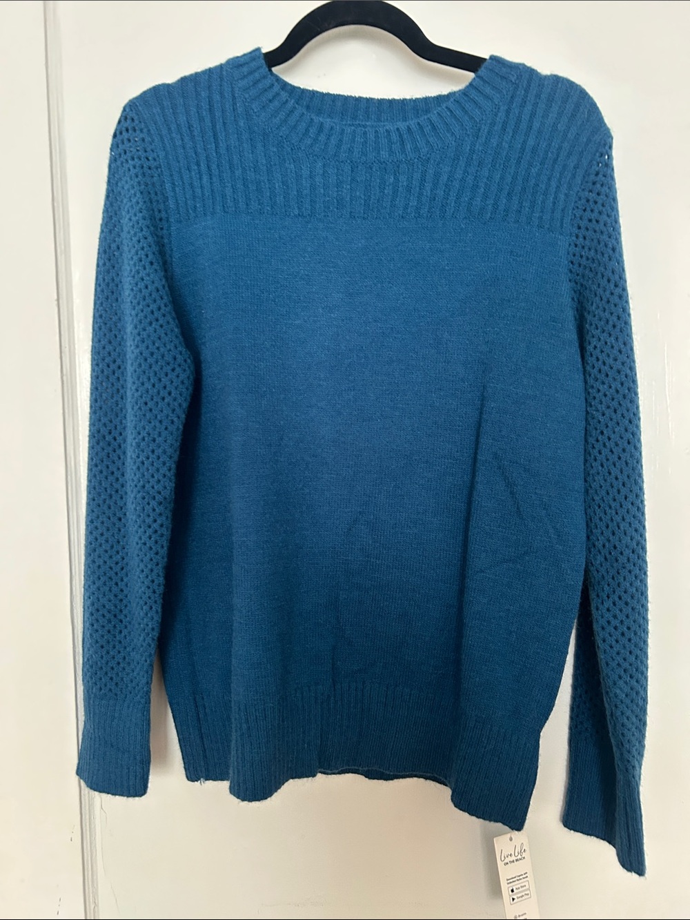 CUPSHE Women’s Teal Crewneck Knit Sweater